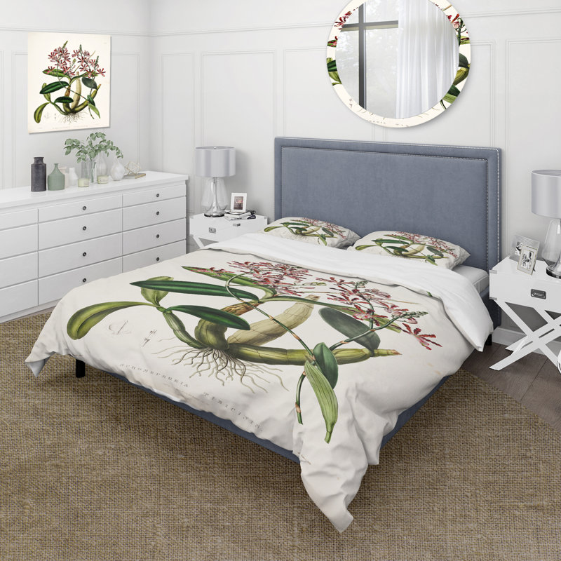 Ensemble de housse de couette traditionnel Vintage Plant Life VII - microfibre de polyester