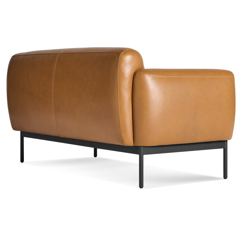 Puff Puff Leather Sofa, 31" H x 67" W x 35" D