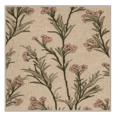 Tapis botanique brun lavable à la machine