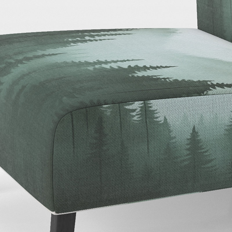 Forest Upholstered Chair - Highland Pine Forest II Side Chair, Pantoufle sans accoudoirs