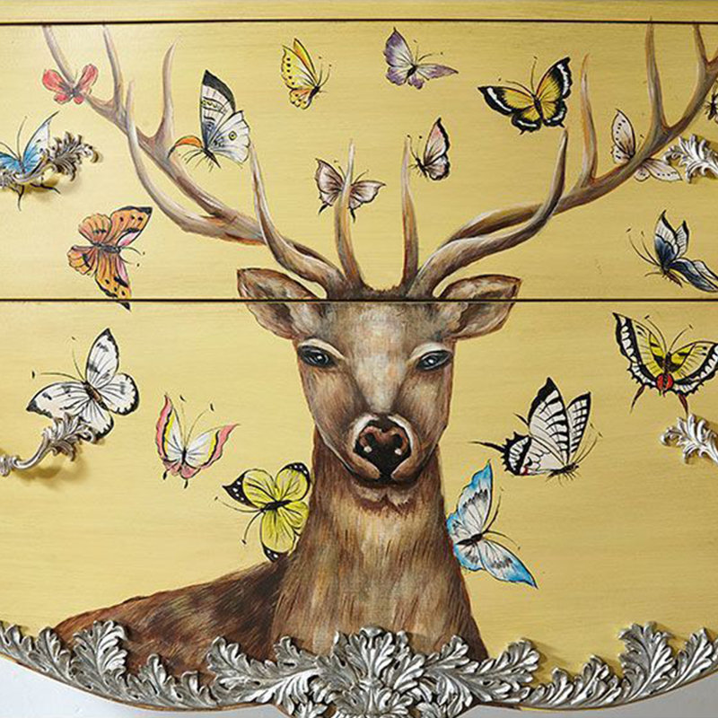 Hand-Painted Drawer Storage Cabinet
