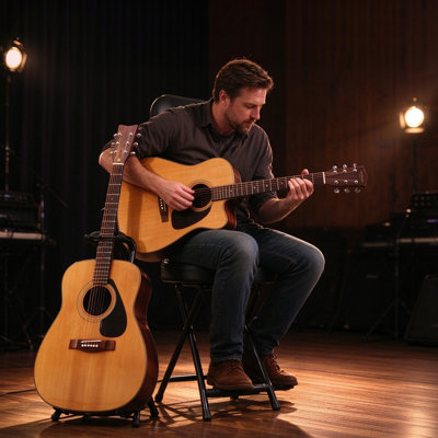 Fauteuil de guitare ergonomique avec rembourrage épais et support pour guitare