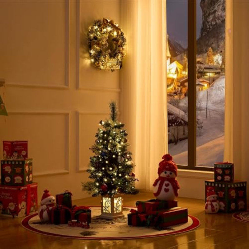 Mini sapin de Noël artificiel 3 pi avec 70 lumières DEL Premium