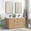 Meuble-lavabo double 60 po avec plateau en pierre composite et miroir Cloverfield-93496132-93496133