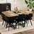 Farmhouse 7 Piece Dining Set Extendable Rectangular Dining Table with 6 Upholstered Chairs MDF