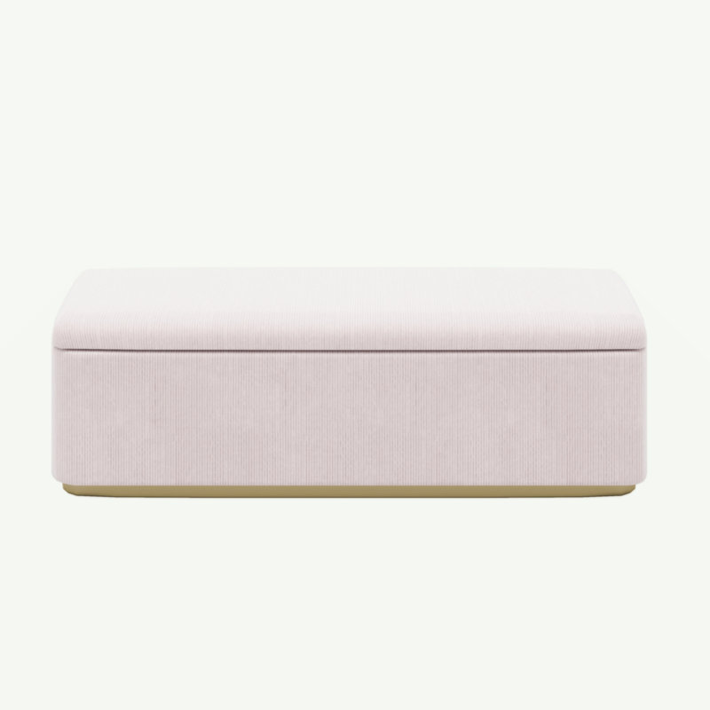Repose-pieds de rangement 59,5 po Corduroy, Rose