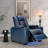 39'' Adjustable Headrest Power Recliner Man Cave Home Theater Chair With Cup Holders USB LED (Set of 3)-100139755