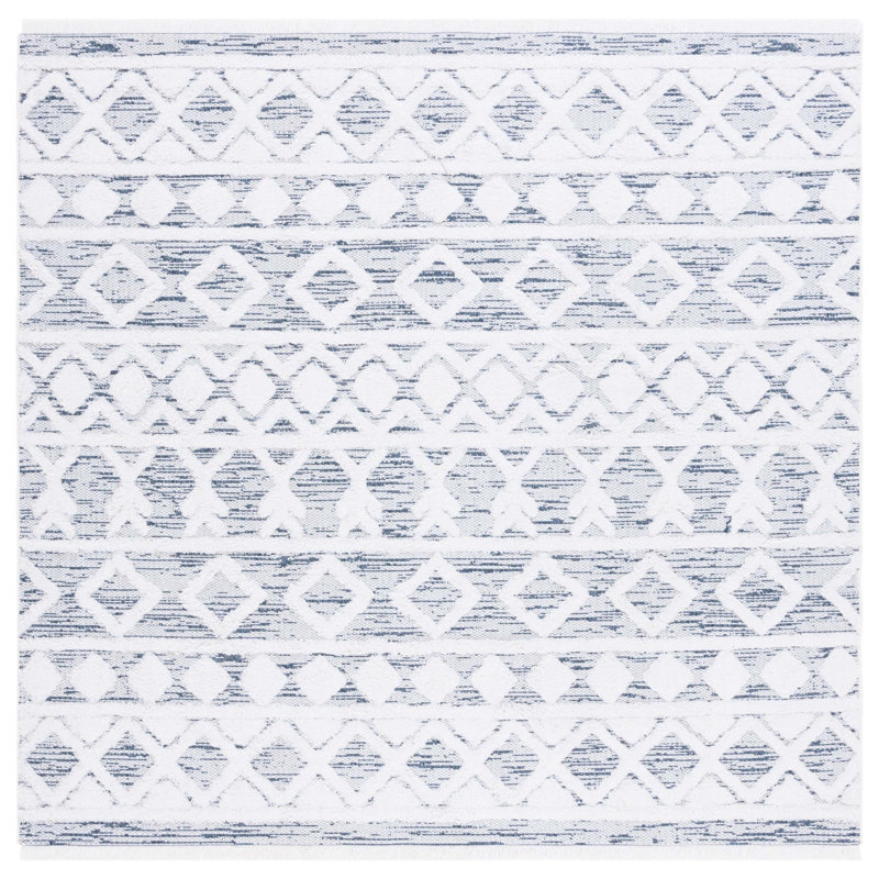 Tapis bleu marine / ivoire Augustine 758, Carré 6 pi 4 po