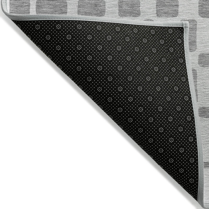 10' X 14' Grey And Ivory Geometric Washable Indoor Outdoor Area Rug