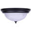  Plafonnier encastré 3 lumières Classic, noir mat avec verre d'albâtre, 15 pouces-1844871727-1844871721-1844871716