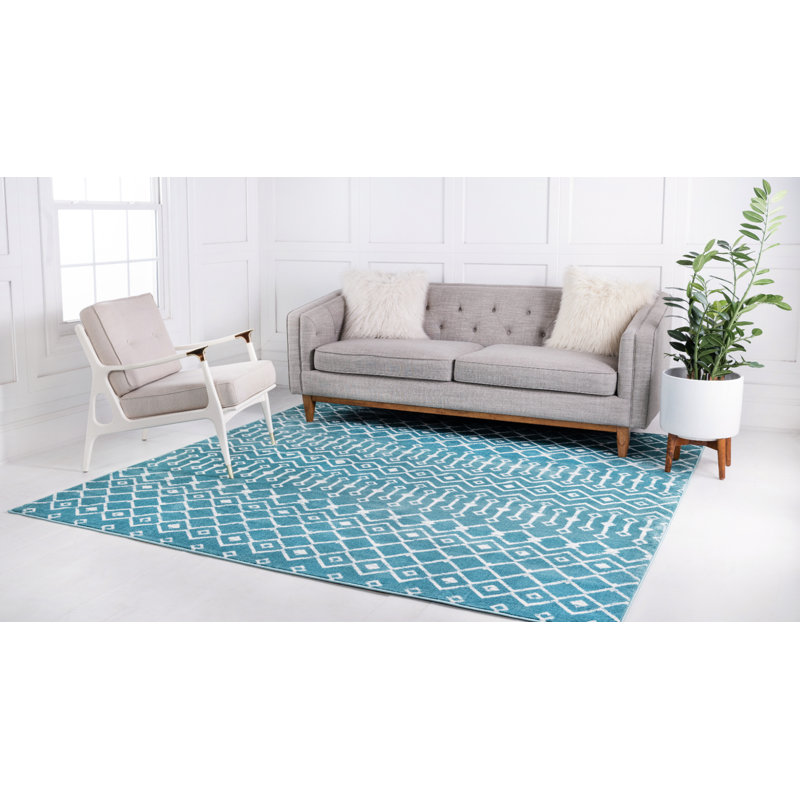 Avtepe Geometric Indoor Rug, Square 7'10"