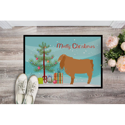 Tapis de noël pour l’extérieur anti-dérapante pour la chèvre american lamancha Cora