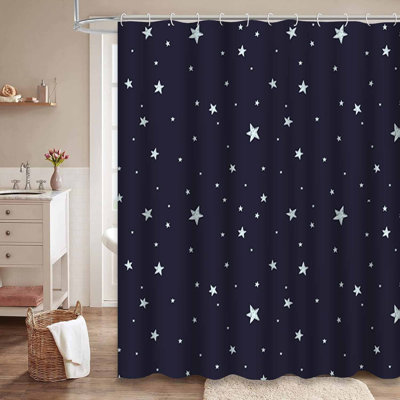 Rideau de douche avec 12 crochets Night Sky