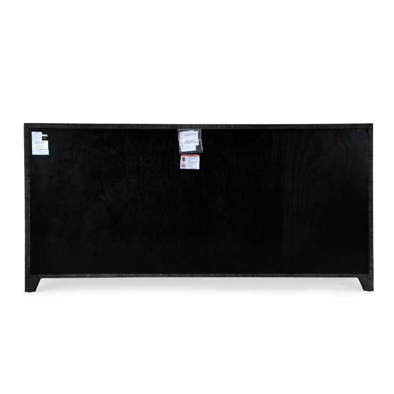 Bar Harbor Raffia 4 Door 70" Sideboard, Navy Blue