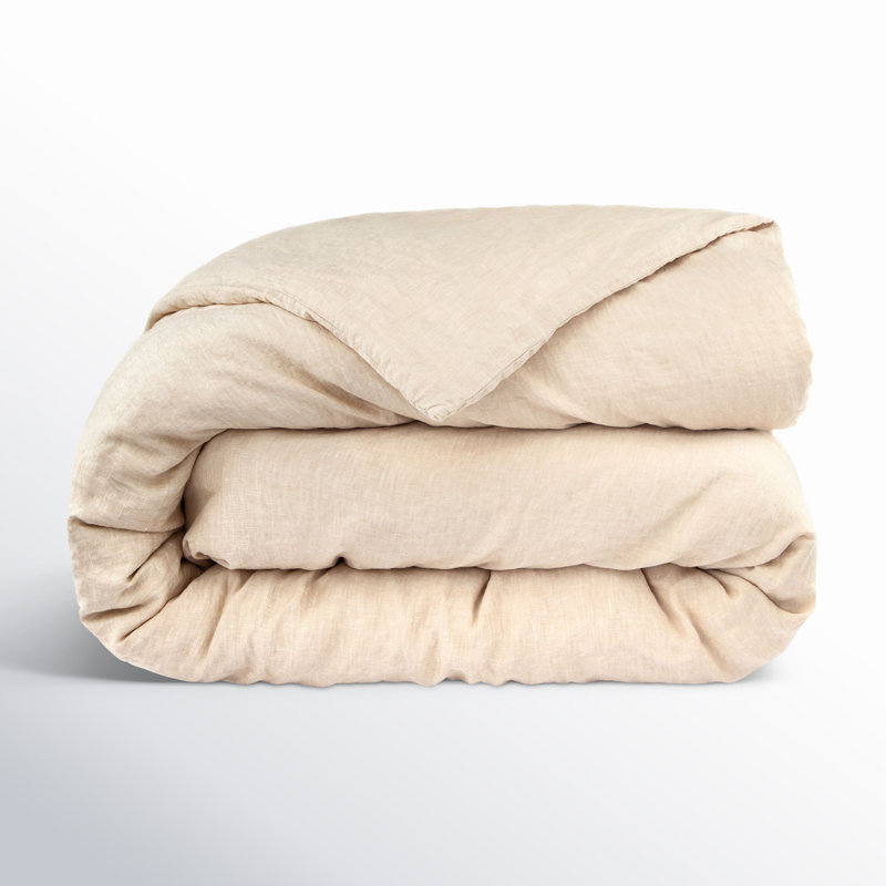 100% French Linen Duvet Cover, Putty Heather, King Duvet Cover