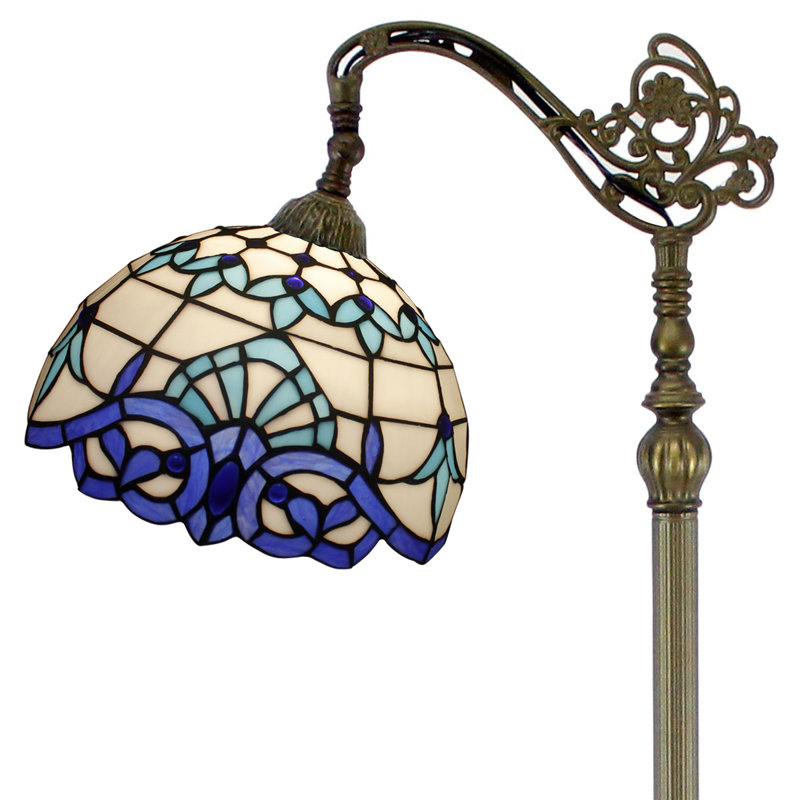 Lampe sur pied arquée 64 po Airah, Bleu / violet / vert