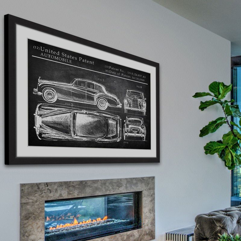 « roll royce phantom design », reproduction d’art encadrée, H 12 po x l 18 po x P 1,5 po