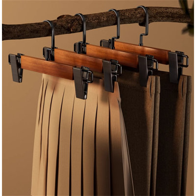 Solid Wood Pants Hanger With Clamp