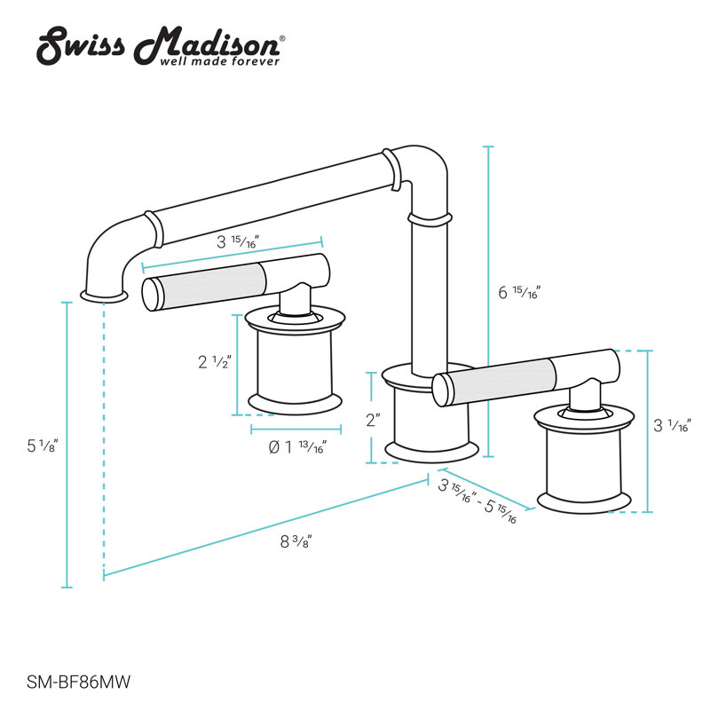 Robinet de salle de bain Avallon, Blanc mat