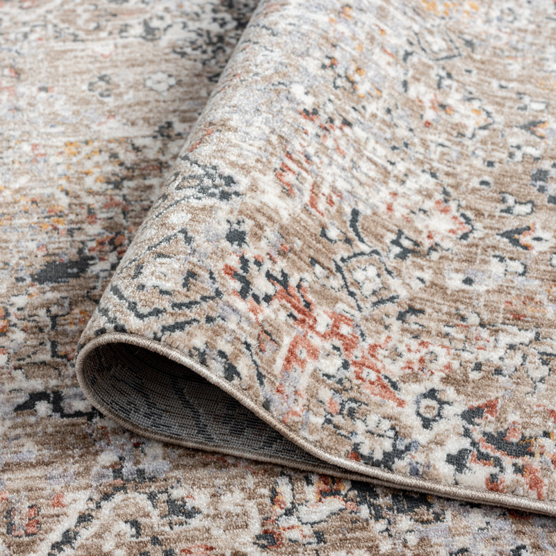 2 Geometric Area Rug in Beige, Rectangle 9'6" x 13'