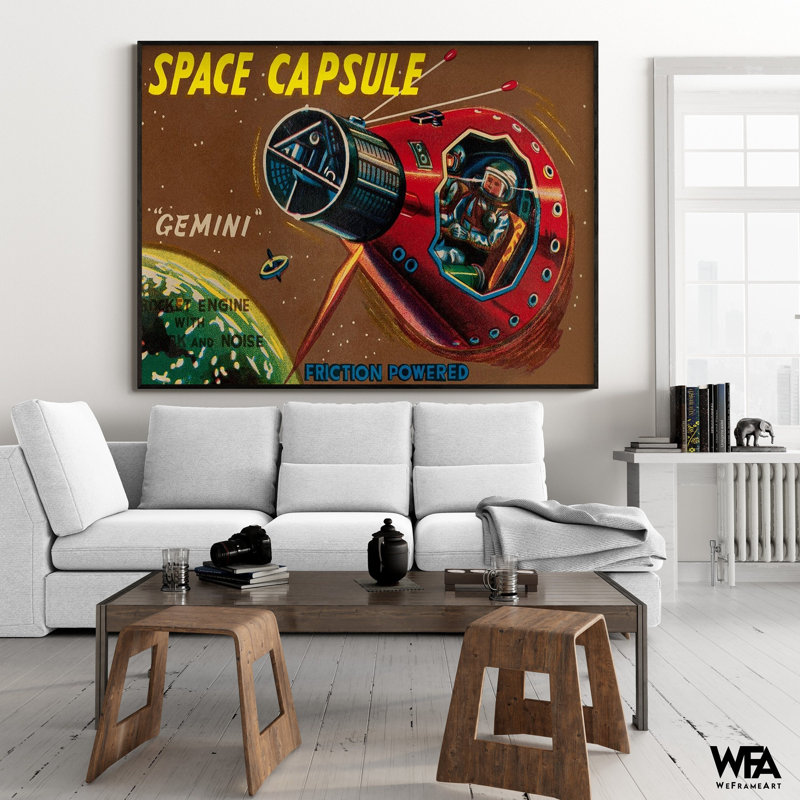 Espace capsule Gemini par Retrorocket, décor de bureau astronaute rouge, idée rétro d'amant de la NASA, cadeau d'anniversaire de petit ami de science-fiction