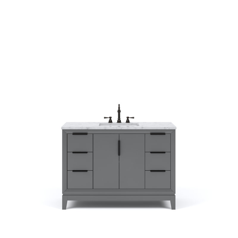 Elizabeth 48" Single Bathroom Vanity Set with Faucet, Cashmere Gray, Hook
