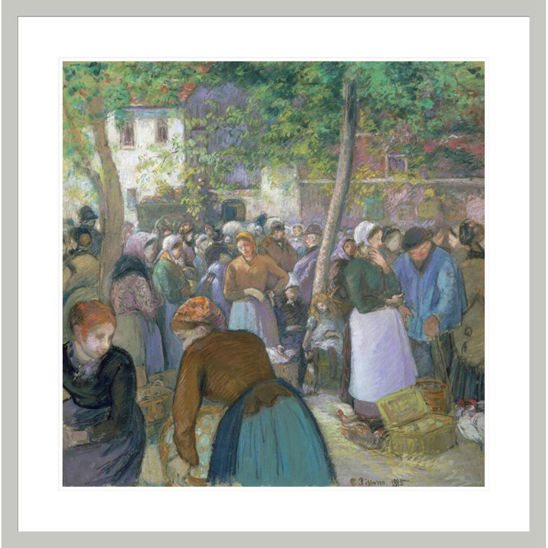«Poultry Market at Gisors» par Camille Pissarro, impression giclée sur cadre, 33.7" H x 33.5" W
