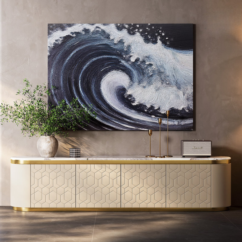 Modern Creative TV Cabinet, 20.47"H x 86.61"L x 17.72"W