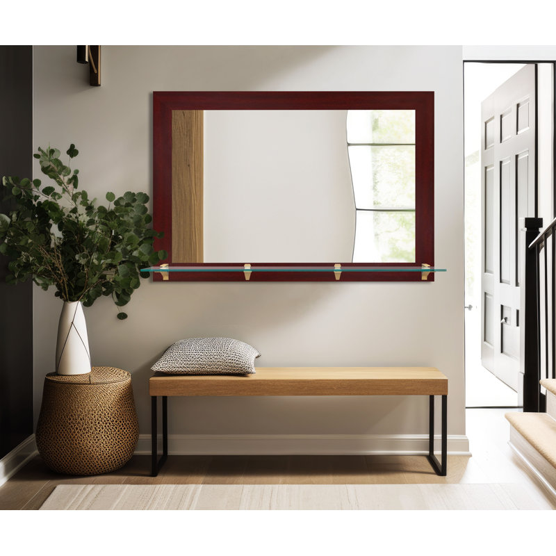 Miroir Camyle Marley, 32,5 po x 72 po, Acajou foncé / laiton