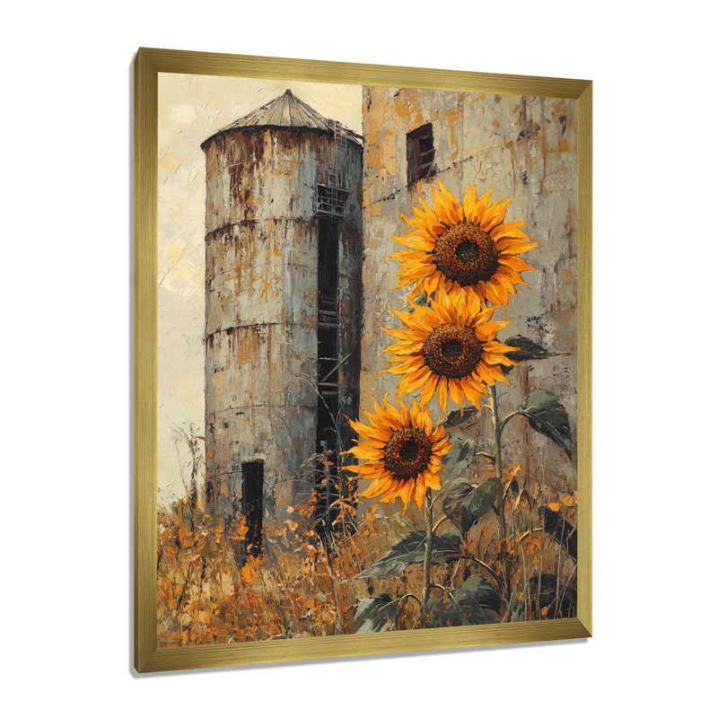 Dopico - impressions murales florales, H 44 po x l 34 po, Reproduction encadrée d'une seule photo, Doré