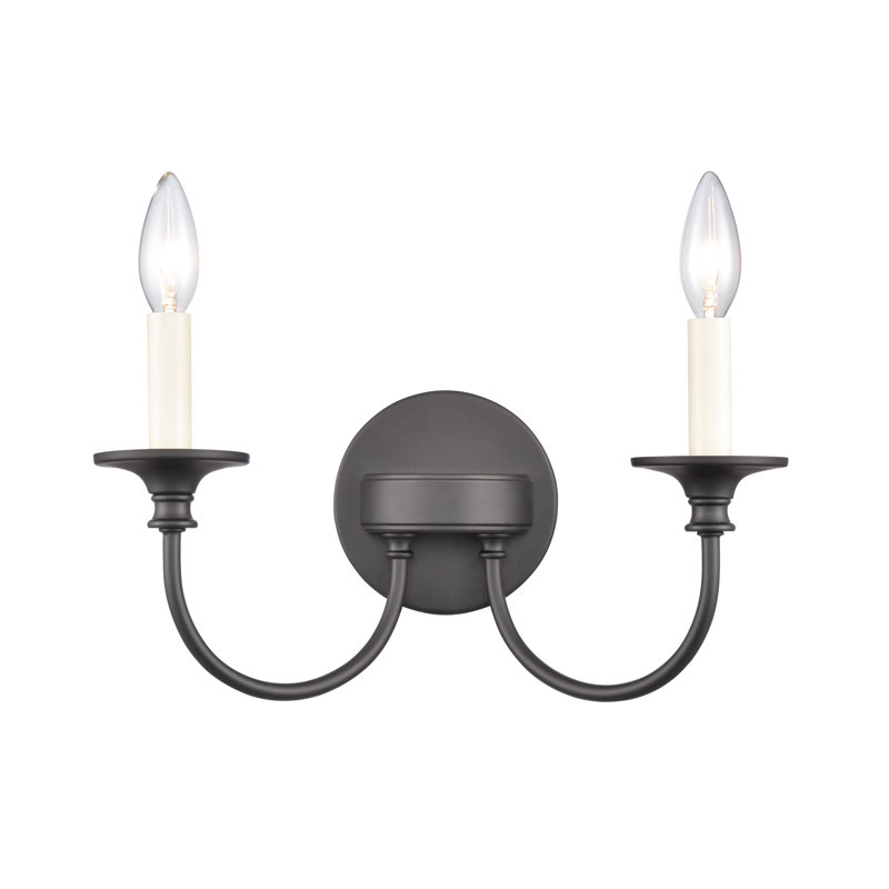 Éclairage pour salle de bain 2 lumières Cecil - noir mat 14 po Cecil, H 7,75 po x l 14 po x P 6,5 po, Noir, Deux lumières