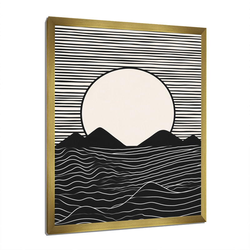 Simple horizon I sur toile, Cadre doré à une seule photo, H 40 po x l 30 po x P 1,5 po