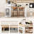 Extendable Folding Dining Table & Kitchen Island with Power Outlet, Drawers, Hooks and Wheels-789227301