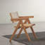Ensemble de 2 fauteuils de cuisine décontractés en rotin de style Mid-Century