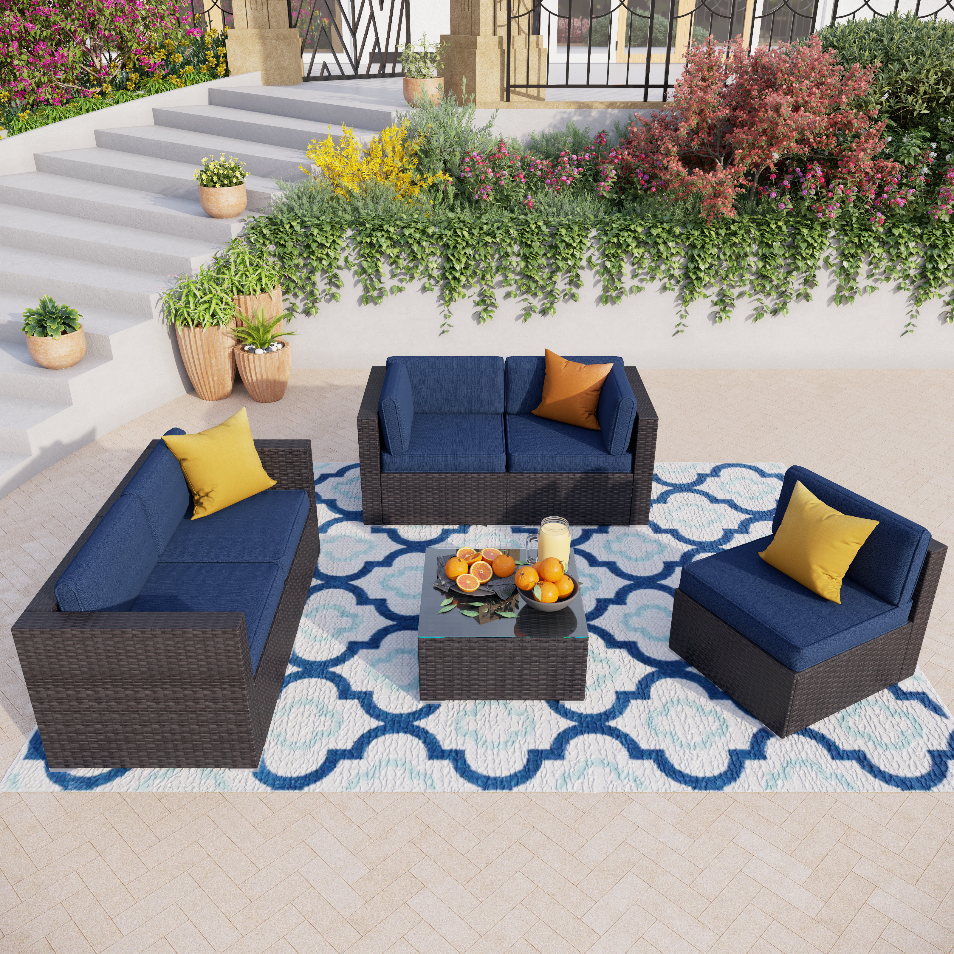 Resin wicker outdoor discount sectional