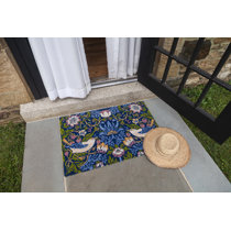 Entryways Williamsburg Winter Wishes Handwoven Coconut Fiber Doormat - Red / Brown