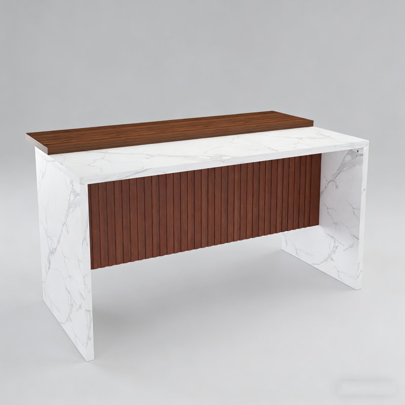63-Inch Modern Kitchen Island with Marble-Look Surface, LED Lighting, and Grille Design for Versatile Use., White