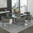 Single Dining Chair In Grey Silver,Gray Boucle Upholstered  Armchair With Silver Legs