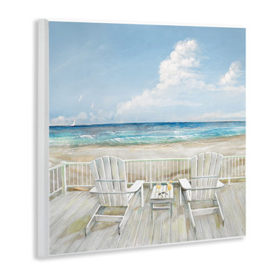  Sièges surplombant la plage, art mural par Ruane Manning