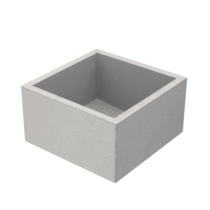 Ventana NativeStone Concrete 15" Square Kitchen/Bar Sink, Ash