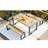 4-Person Solid Acacia Wood and Metal Rectangular Dining Set-442547946
