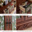 Banc de rangement en bois manufacturé brun