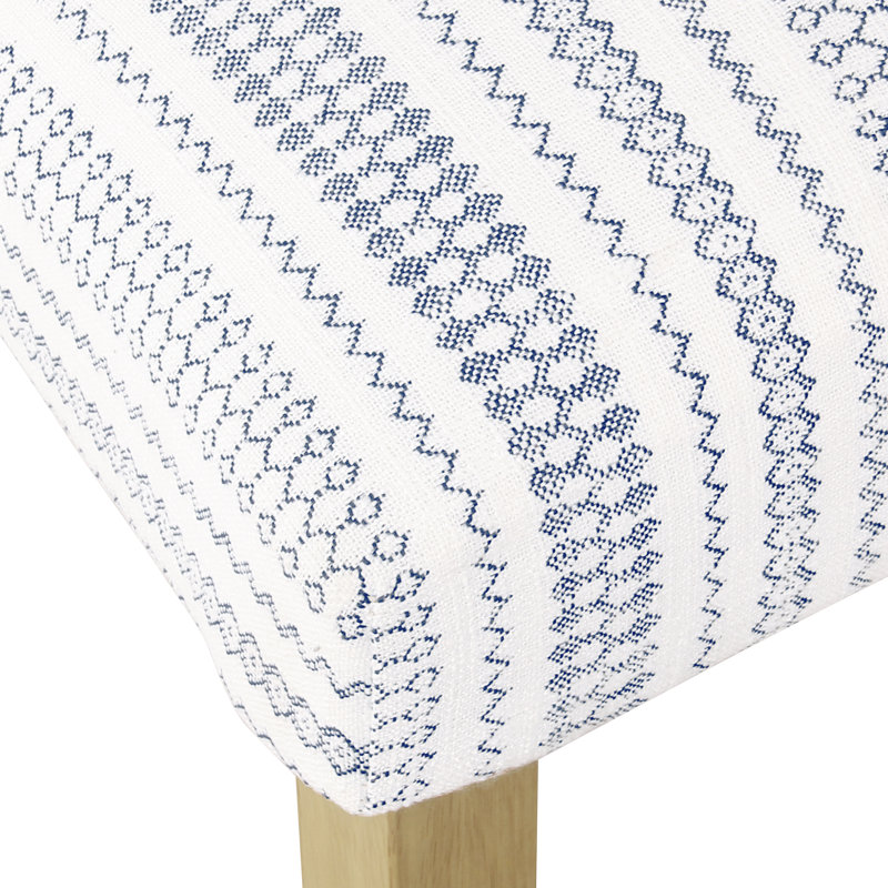 Chaise parsons rembourrée Michaelson , Naturel, Mélange de polyester rayé bleu / blanc