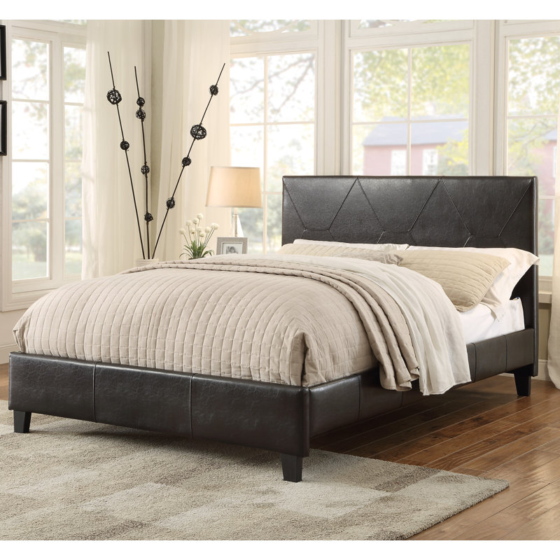 Platform Bed With Panel Headboard, Full