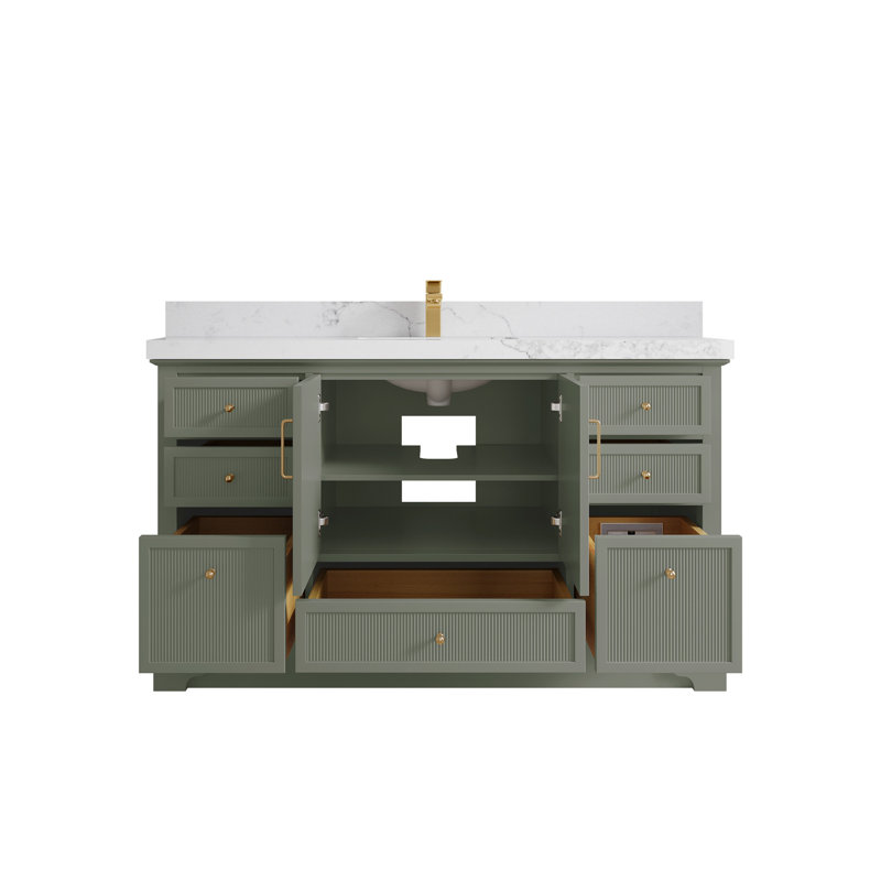Alys 60'' Single Bathroom Vanity with Top, Calacatta Nuvo
