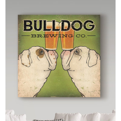 « bouledogue infuseing », impression sur toile tendue
