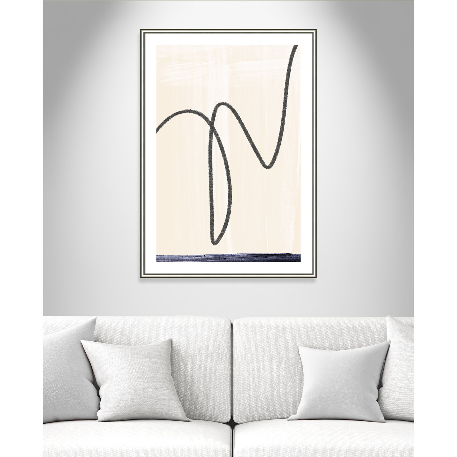Tigerlily "Departured I" Painting, 42.75" H x 30.75" W x 0.88" D, Silver Framed Paper