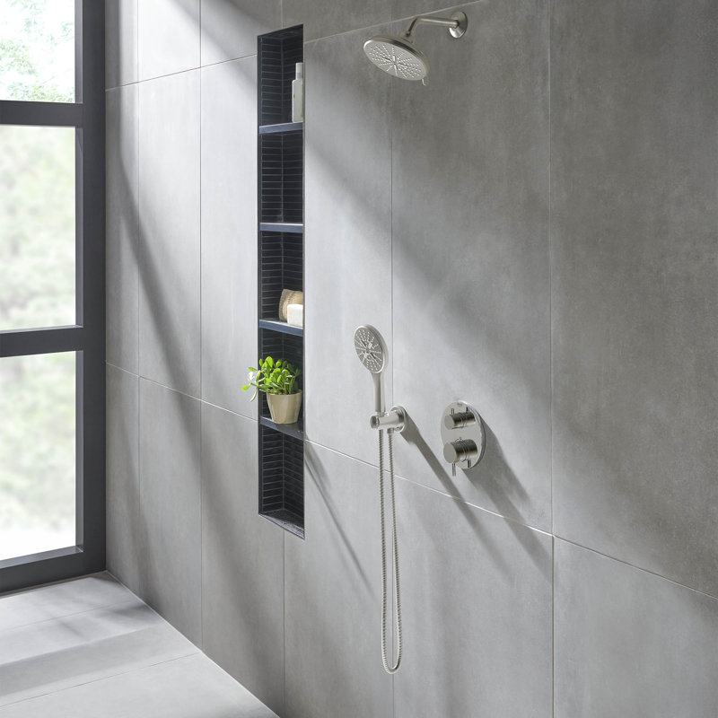 Massage Rain Shower Head, Brushed Nickel Infinity Finish