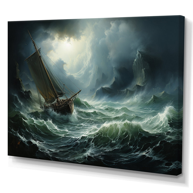 «Stormy Seas Beauty III - Storms», art mural, 24" H x 32" W, Toile tendue
