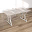 Table de salle à manger extensible Nordic avec base en tréteaux robuste-1167154112